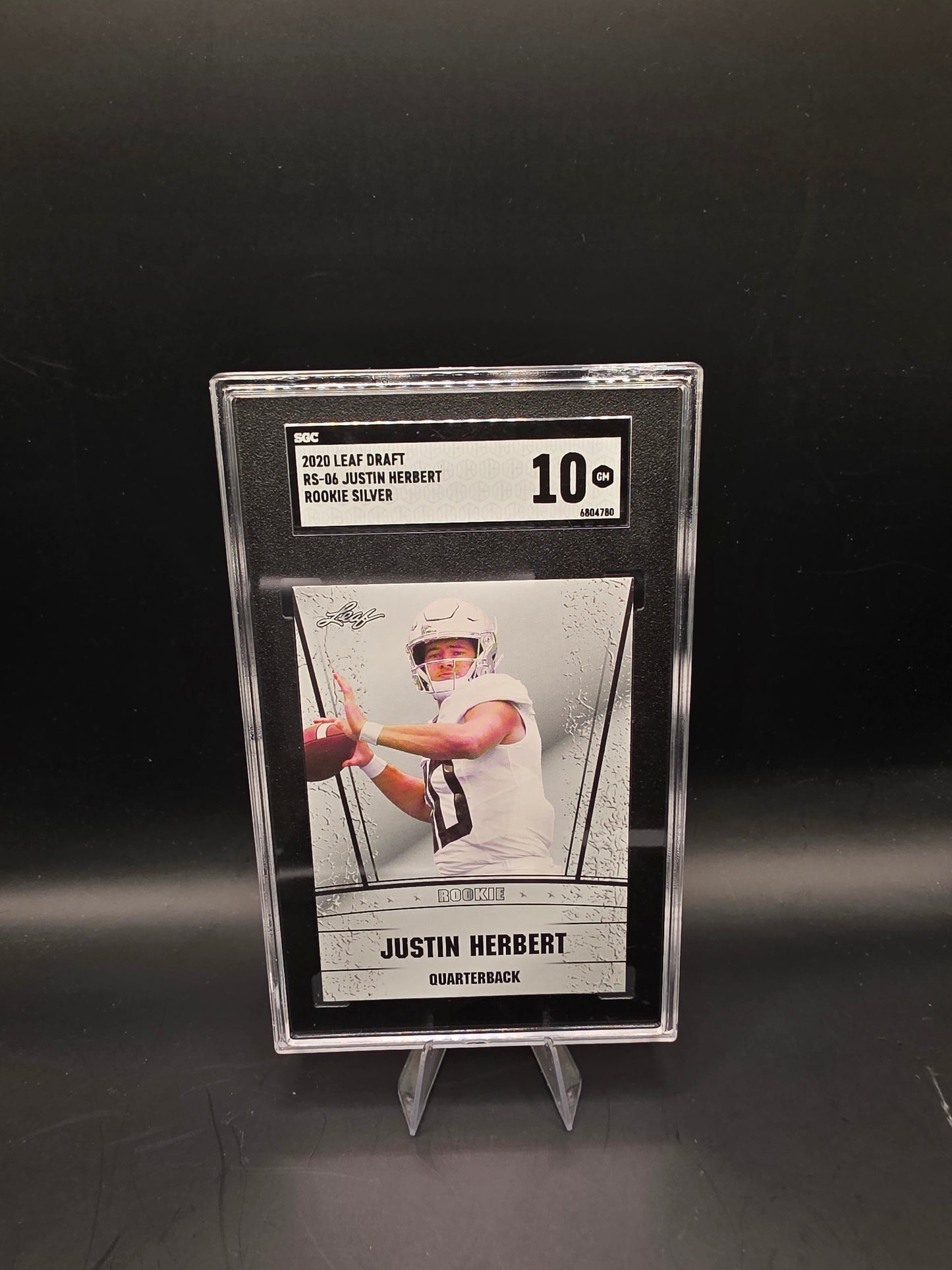 2020 Leaf Draft Justin Herbert RS-06 Rookie Silver SGC GEM MT 10