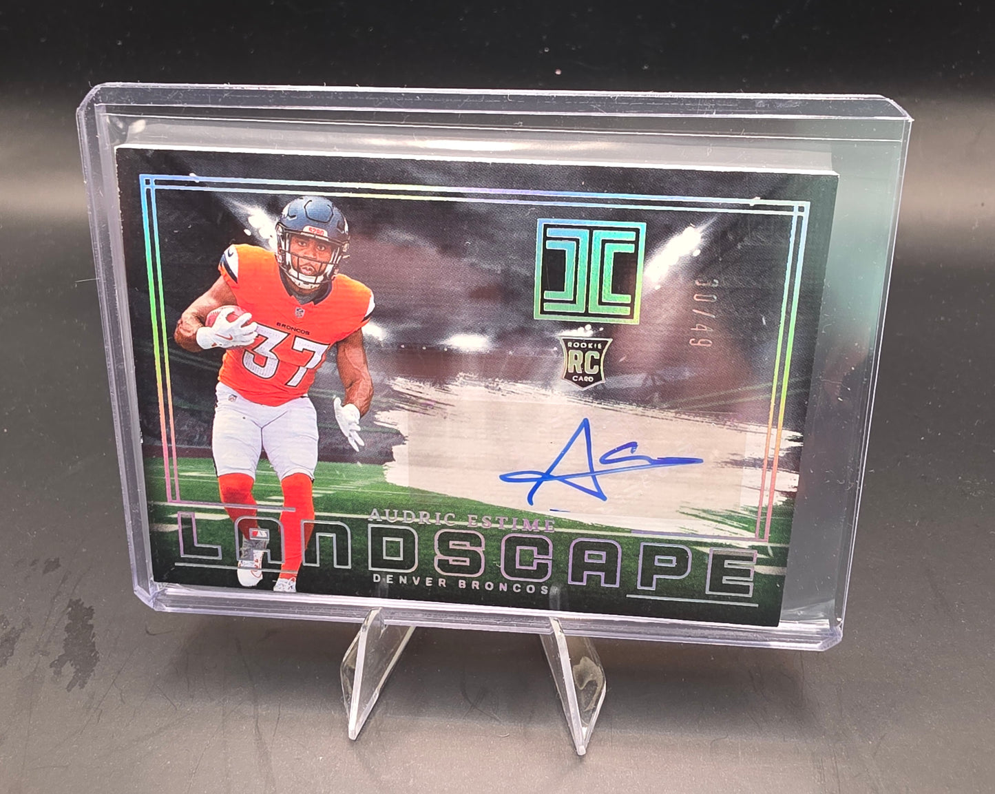 2024 Panini Impeccable Football Landscape Rookie Patch Auto No. RLA-AEE Audric Estime 30/49