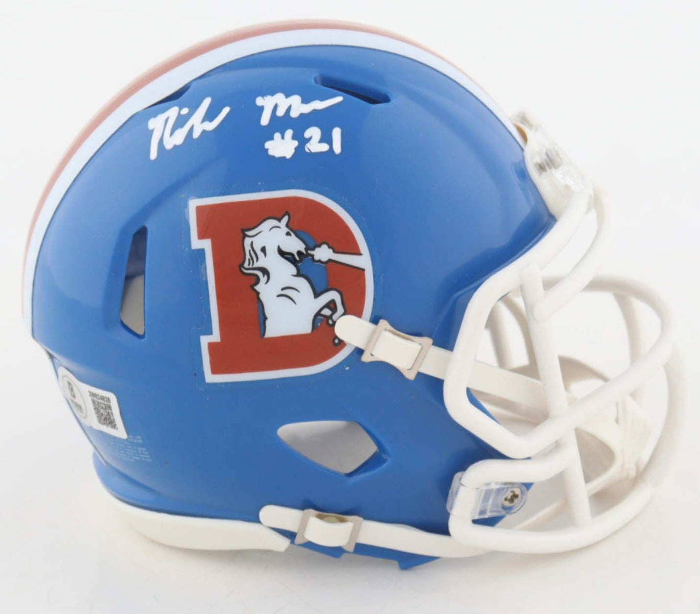 Riley Moss Signed Broncos Throwback Mini