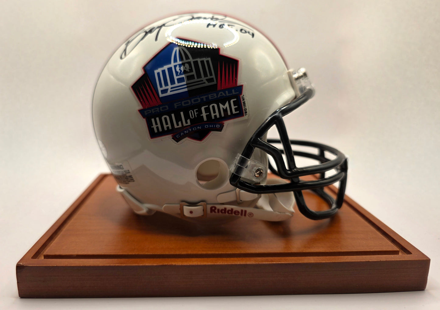 Detroit Lions Hall of Fame Barry Sanders Signed and Inscribed HOF 04 Mini Helmet