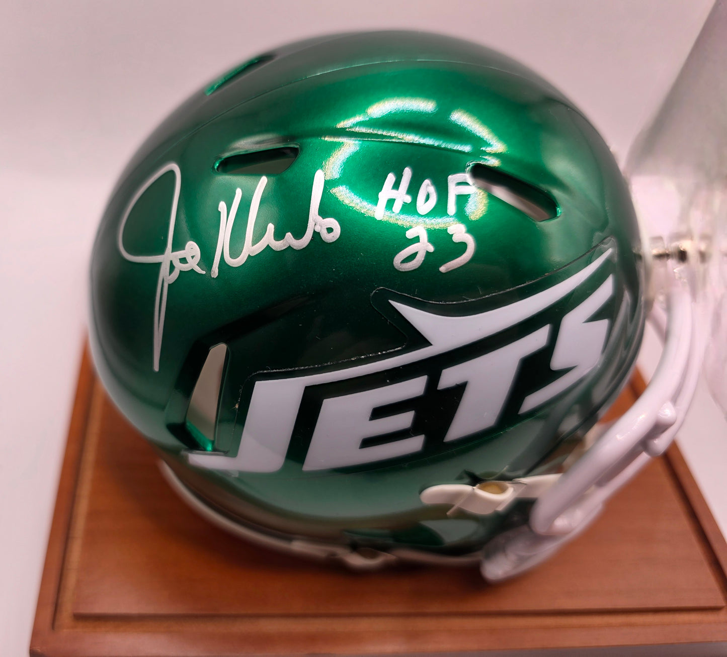New York Jets Hall of Fame Joe Klecko Signed Mini Helmet