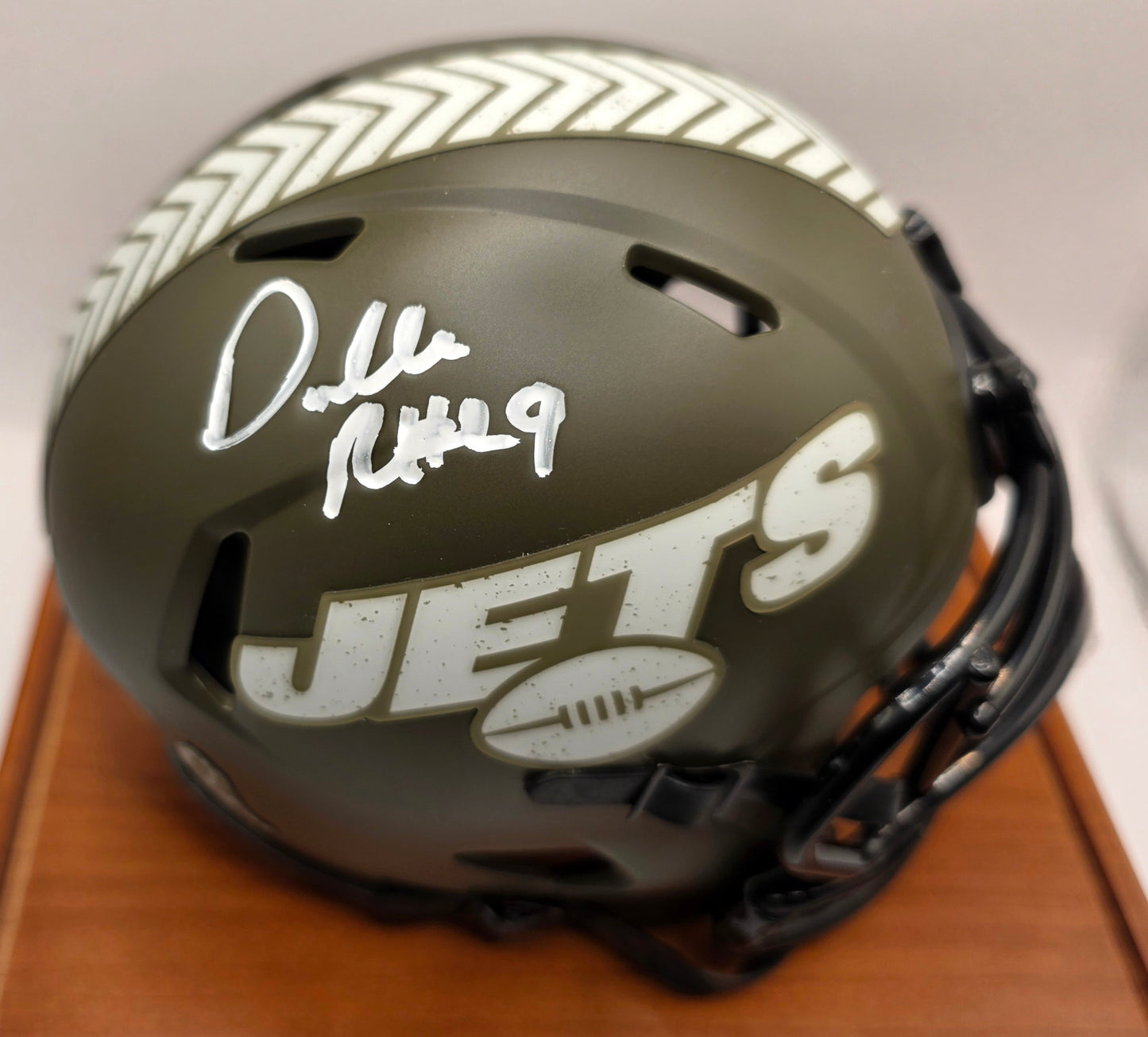 New York Jets Darrelle Revis Salute to Service Signed Mini Helmet