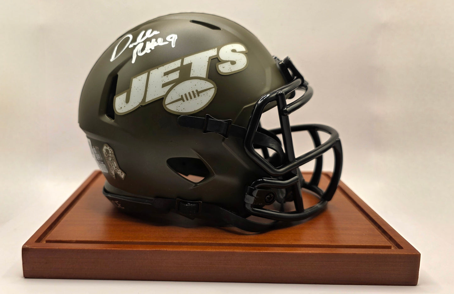 New York Jets Darrelle Revis Salute to Service Signed Mini Helmet