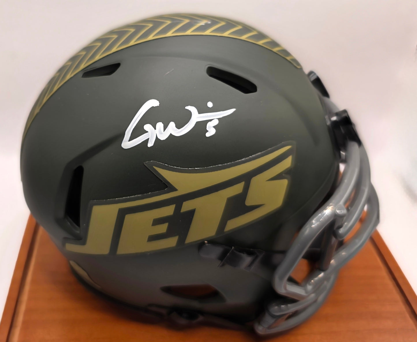 Garrett Wilson Salute to Service Autographed Mini Helmet