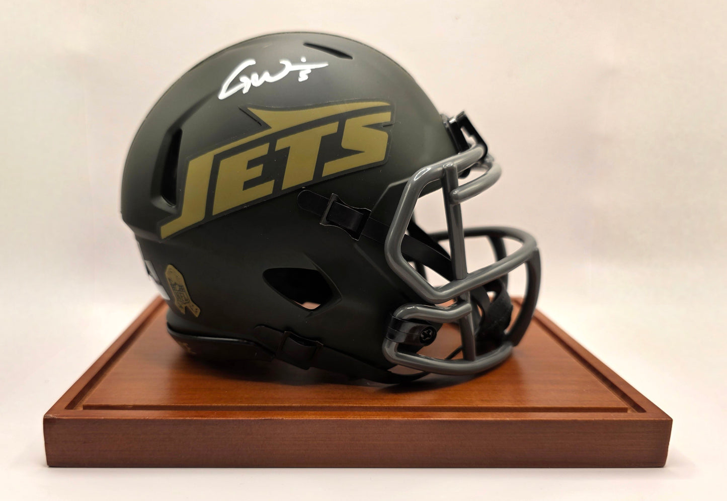 Garrett Wilson Salute to Service Autographed Mini Helmet