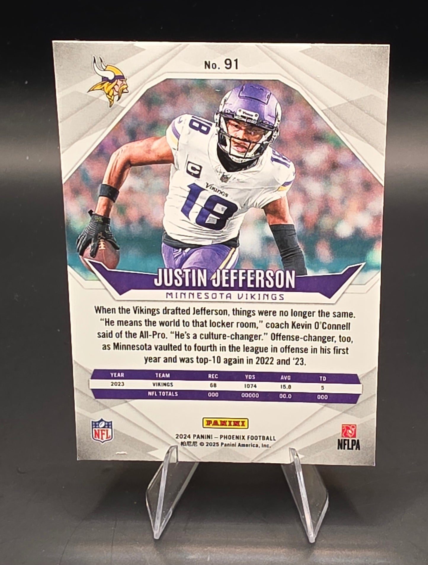 2024 Panini Phoenix Football Justin Jefferson Purple
