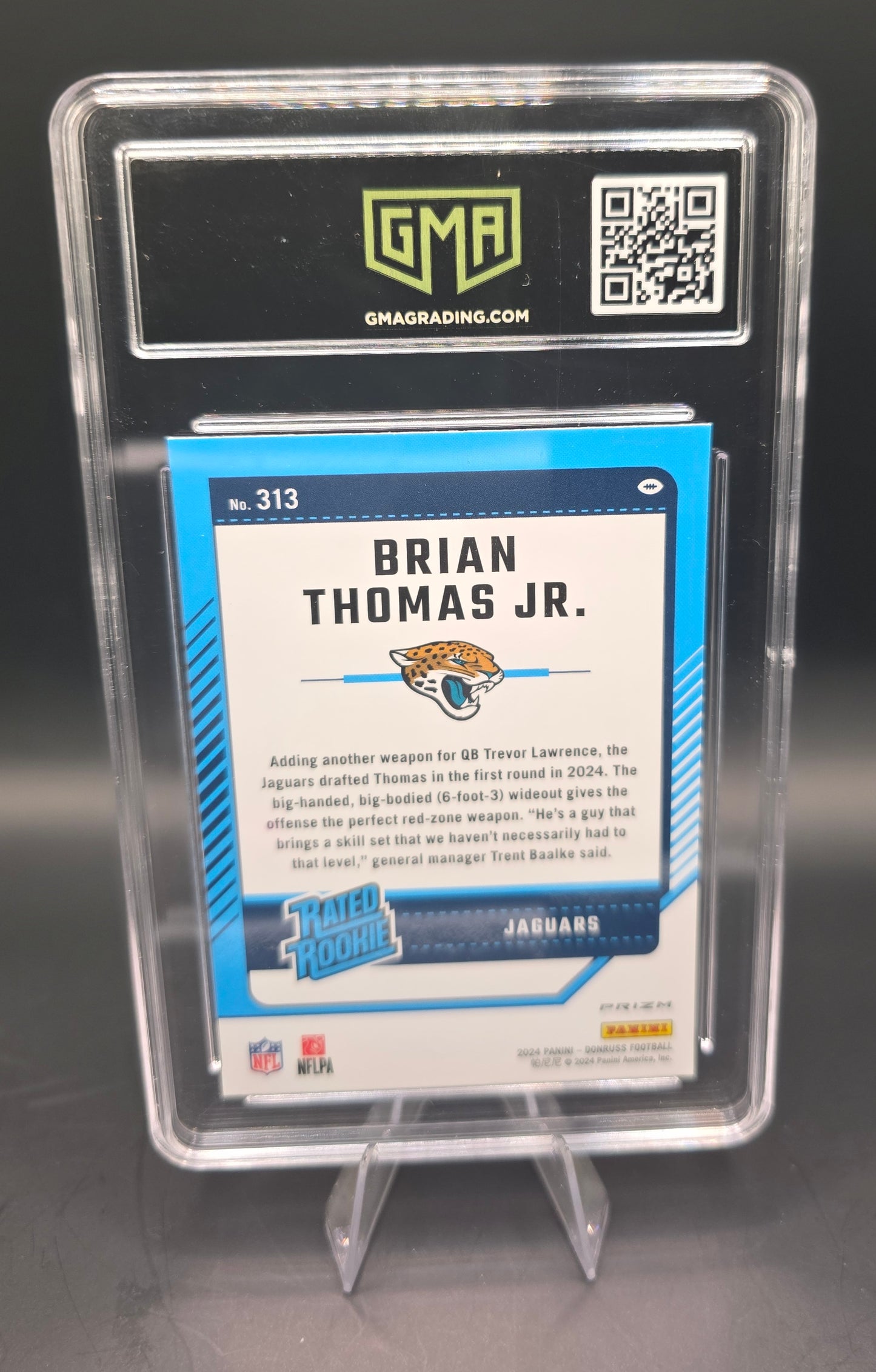2024 Donruss Brian Thomas JR #313 Optic Rated Rookie Preview Pink Prizm GMA GEM MT 10