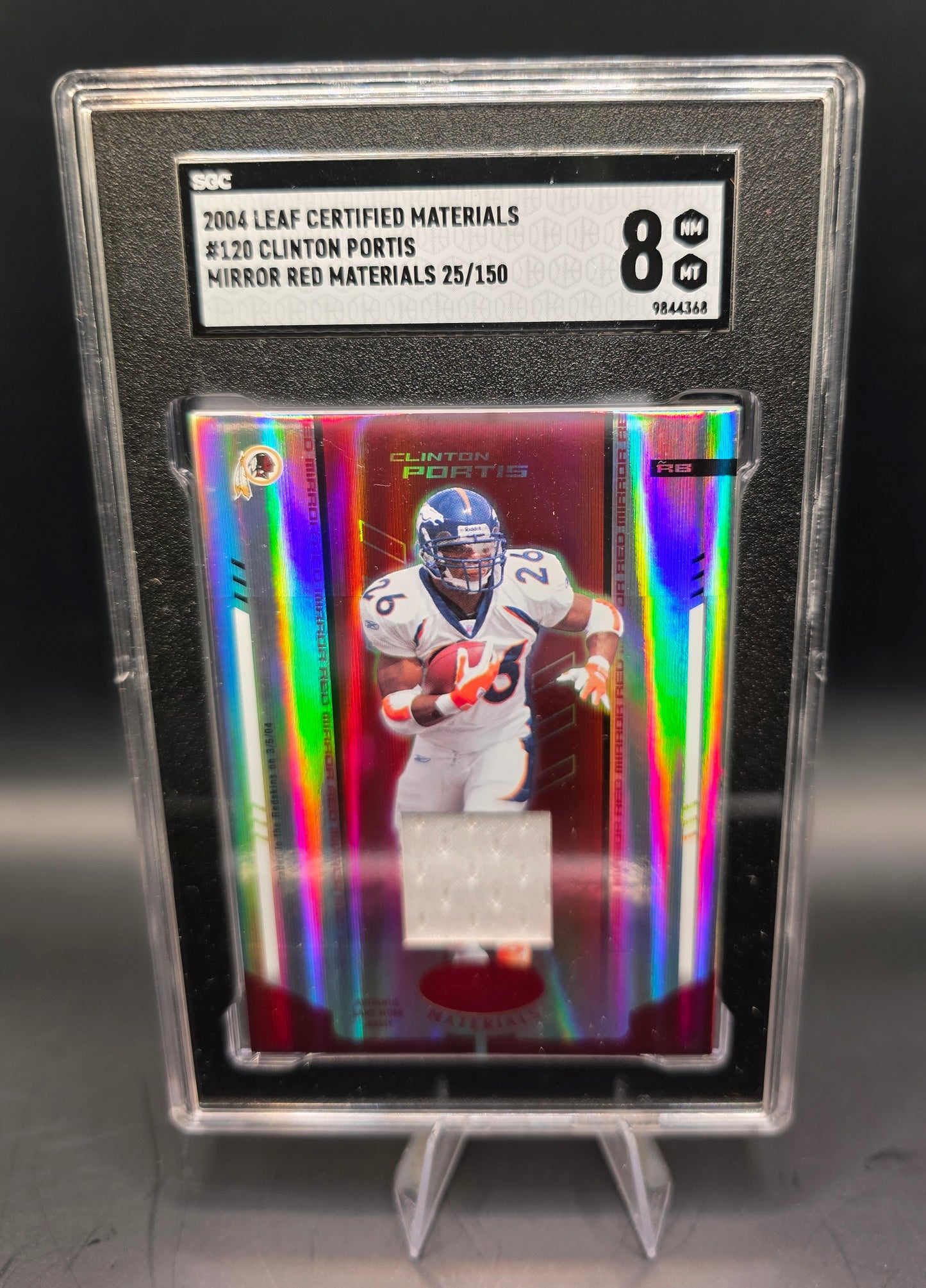 2004 Leaf Certified Materials  #120 Clinton Portis Mirror Red Materials  25/150 SGC 8