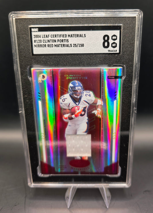 2004 Leaf Certified Materials  #120 Clinton Portis Mirror Red Materials  25/150 SGC 8