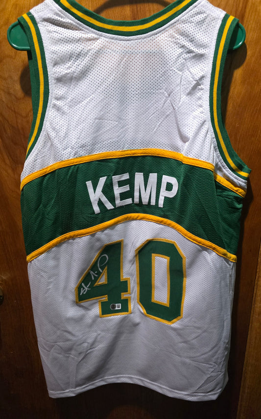 NBA Seattle Super Sonics Shawn Kemp Autograph Jersey Beckett Certified