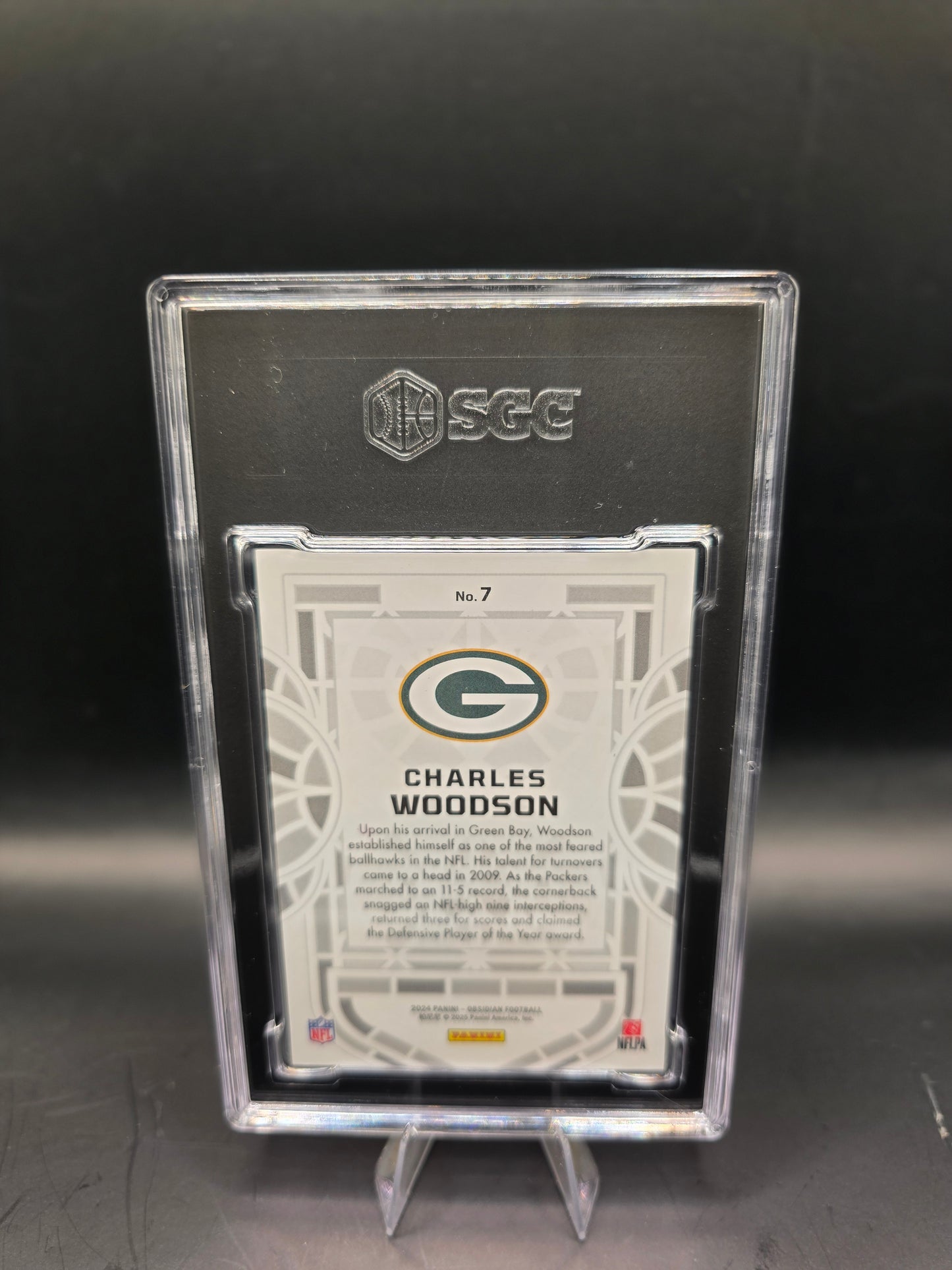 2024 Panini Obsidian #7 Charles Woodson Black Stained Glass SGC 10 GM