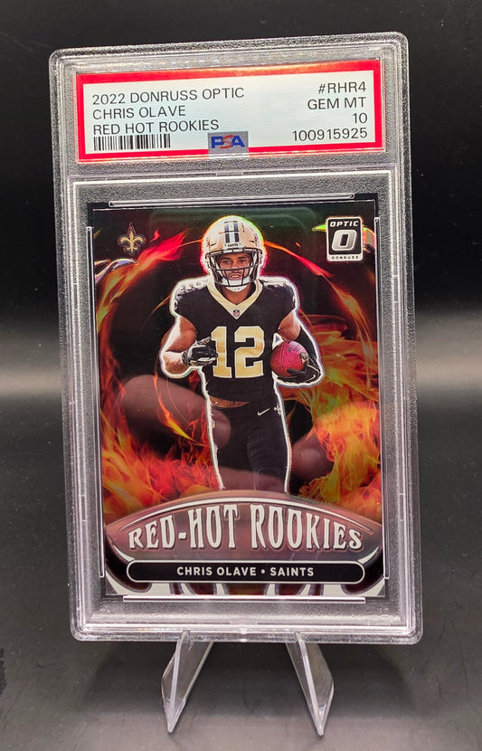 2022 Donruss Optic Chris Olave Red Hot Rookies PSA GEM MT 10