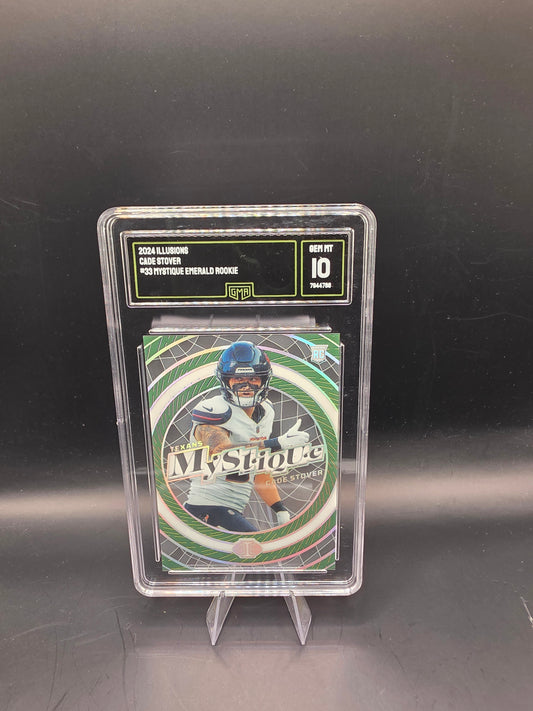 2024 Illusions Cade Stover #33 Mystique Emerald Rookie GMA GEM MT 10