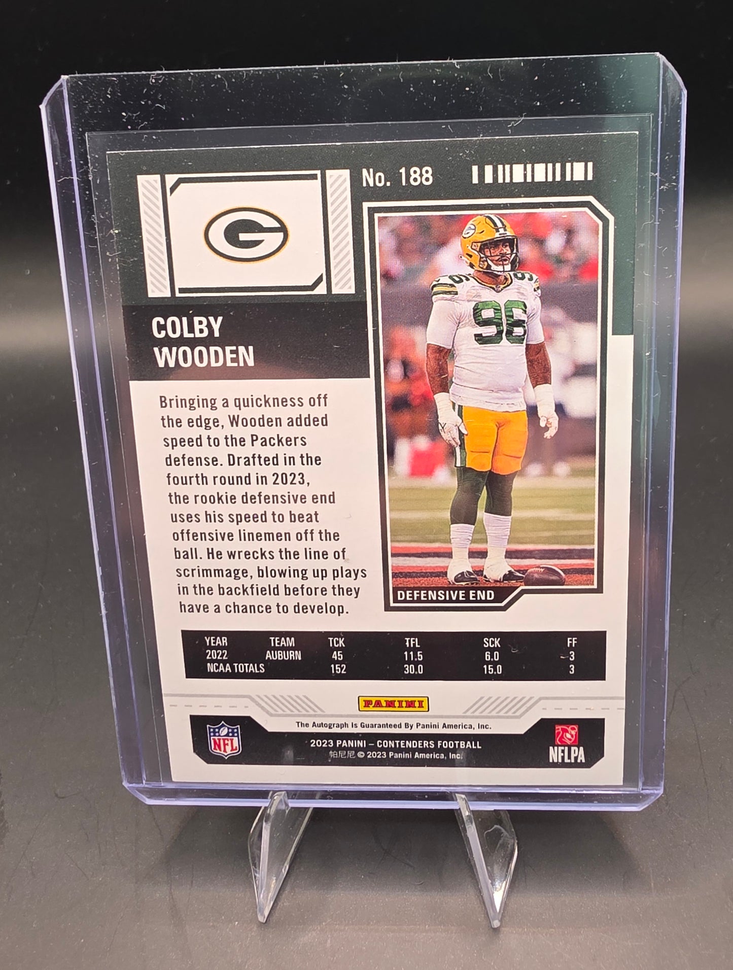 2023 Panini Contenders Football Divisional Ticket Colby Wooden Autograph 05/99