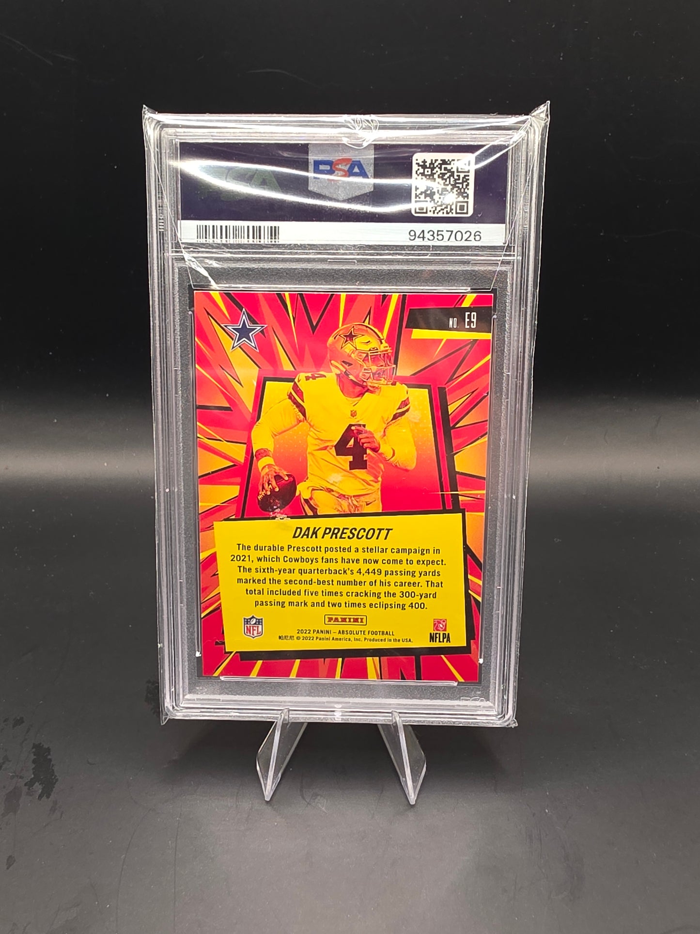 2022 Absolute Dax Prescott Explosive #E9 PSA Mint 9