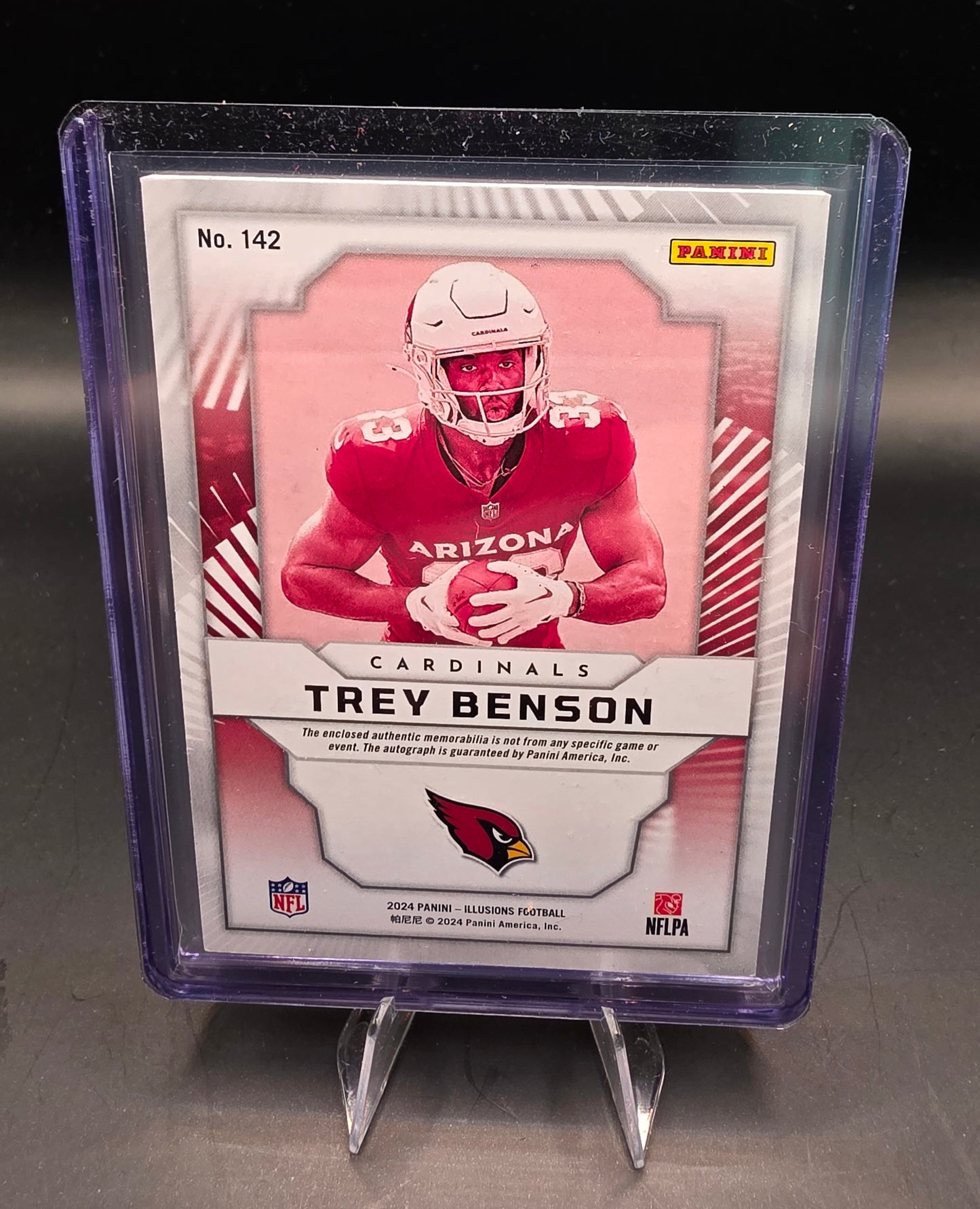 2024 Panini Illusions Football Rookie Patch Auto No. 142 Trey Benson  211/299
