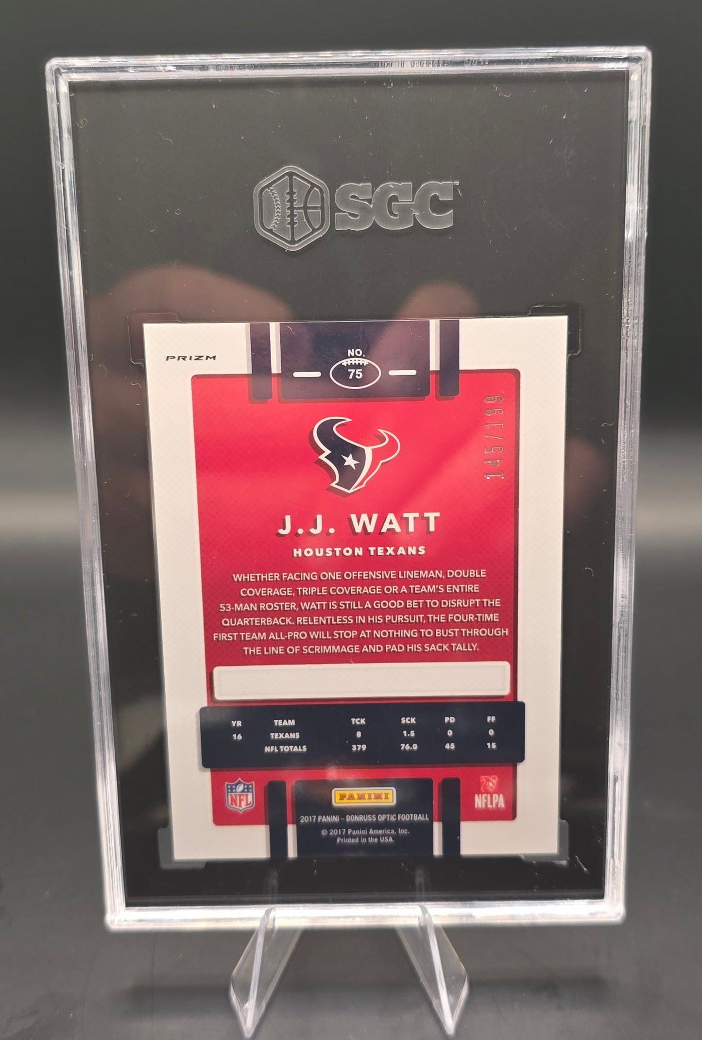 2017 Donruss Optic #75 JJ Watt Orange Prizm 145/199
