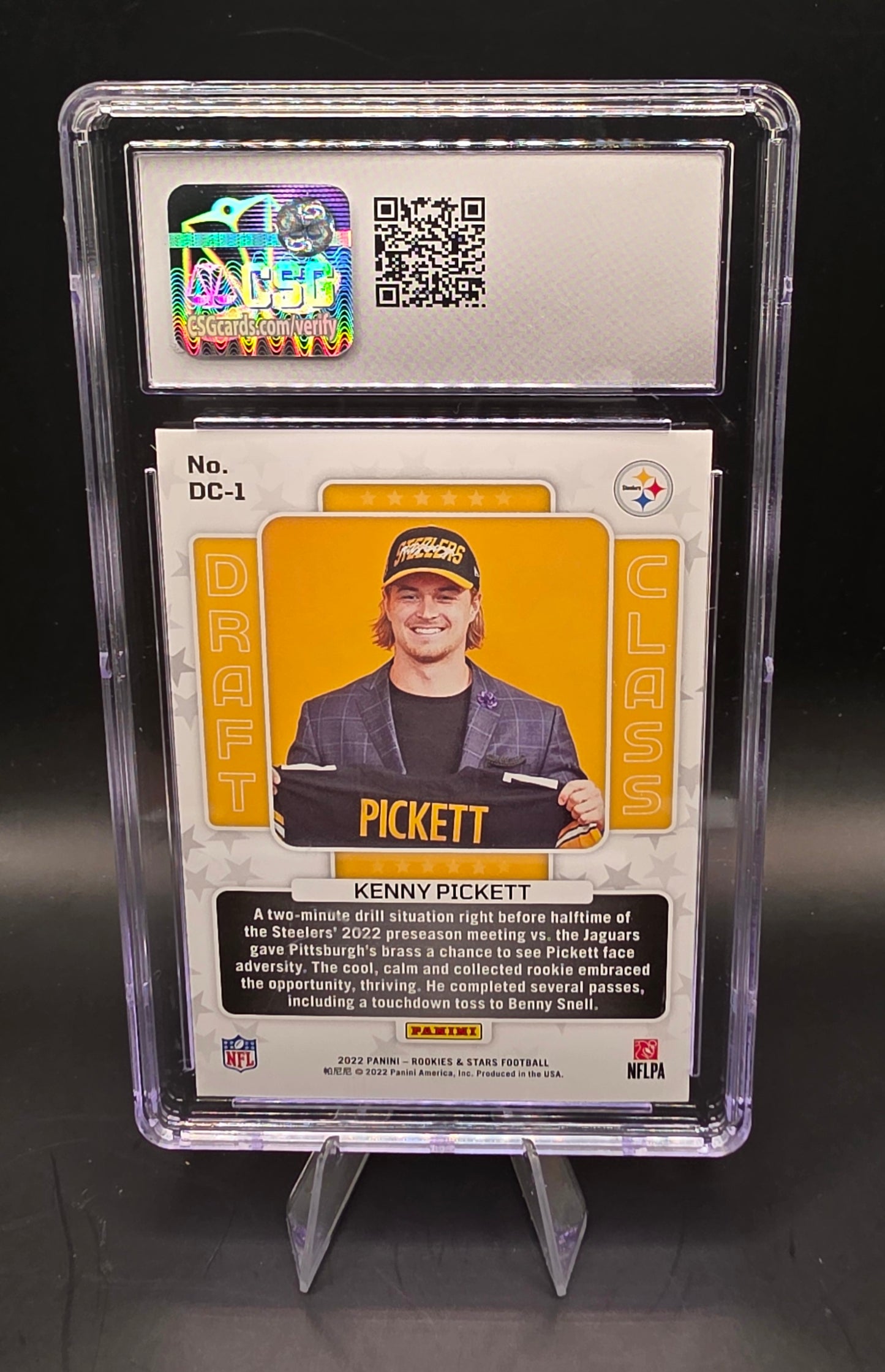 2022 Panini Rookies & Stars Draft Class Kenny Pickett #DC-1 CSG 9.5 MINT