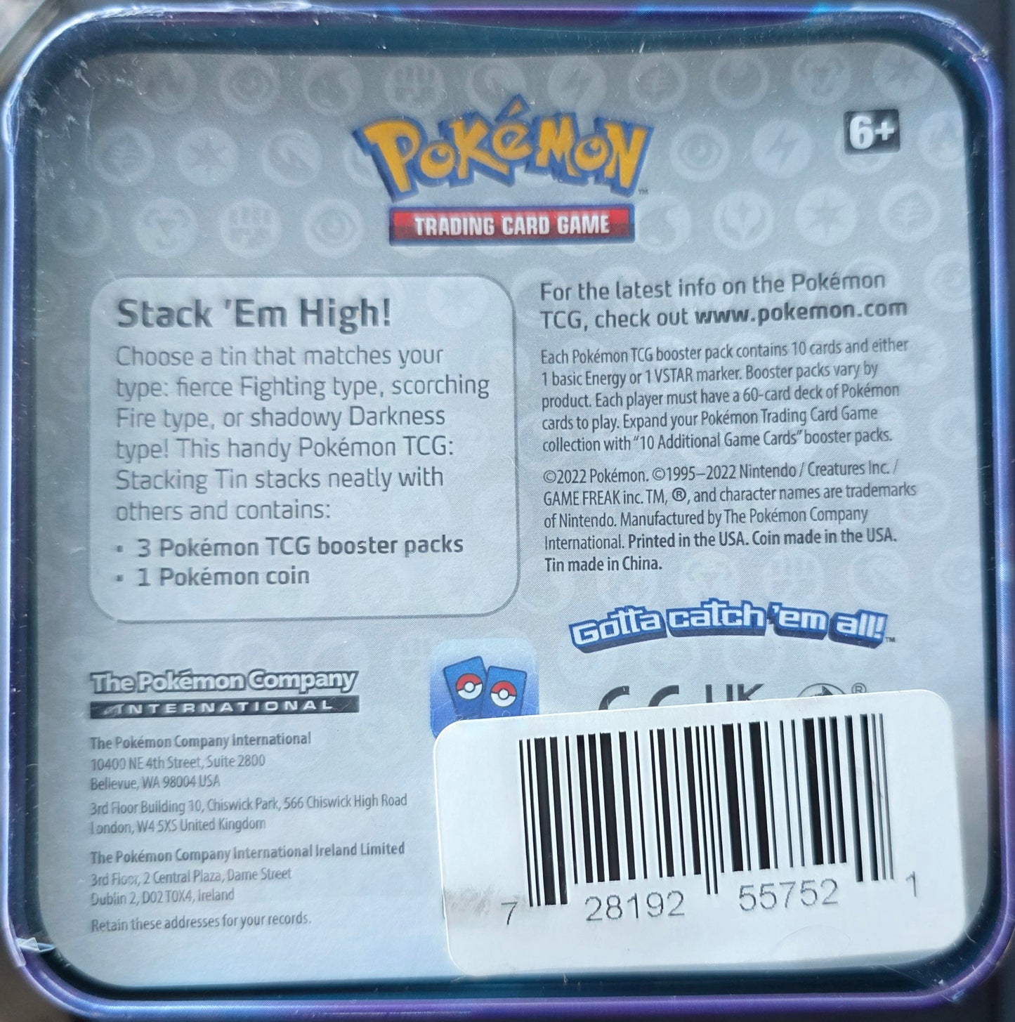 Pokémon TCG: Darkness Stacking Tin - Umbreon (3 Booster Packs & Coin