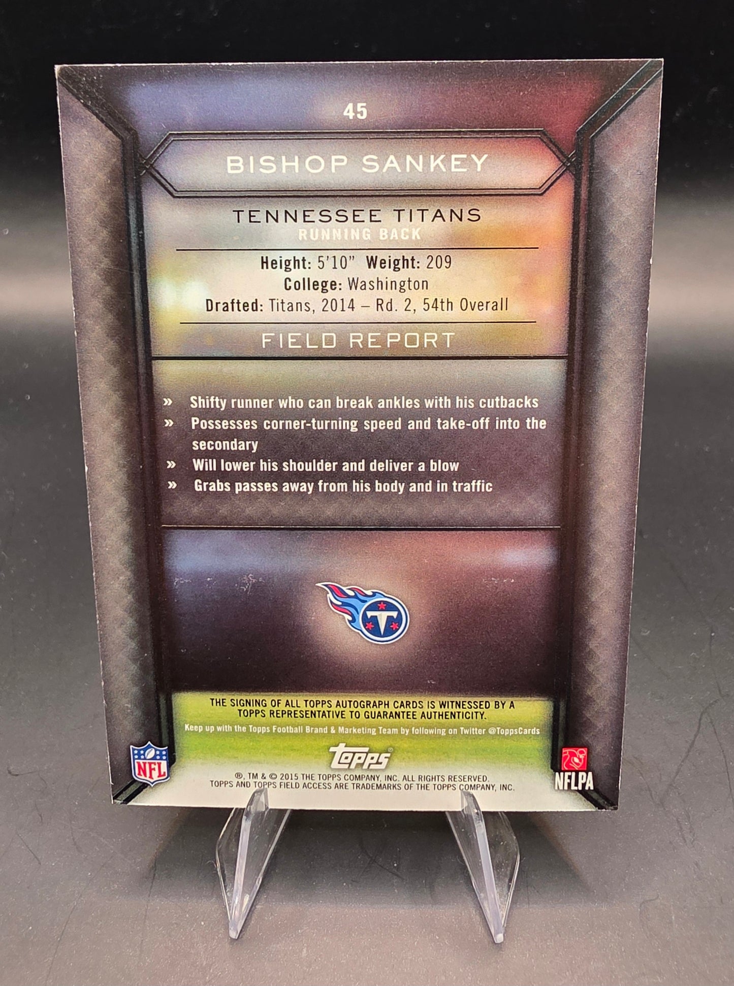 2015 Topps Certified Autograph Issue Field Access Bishop Sankey