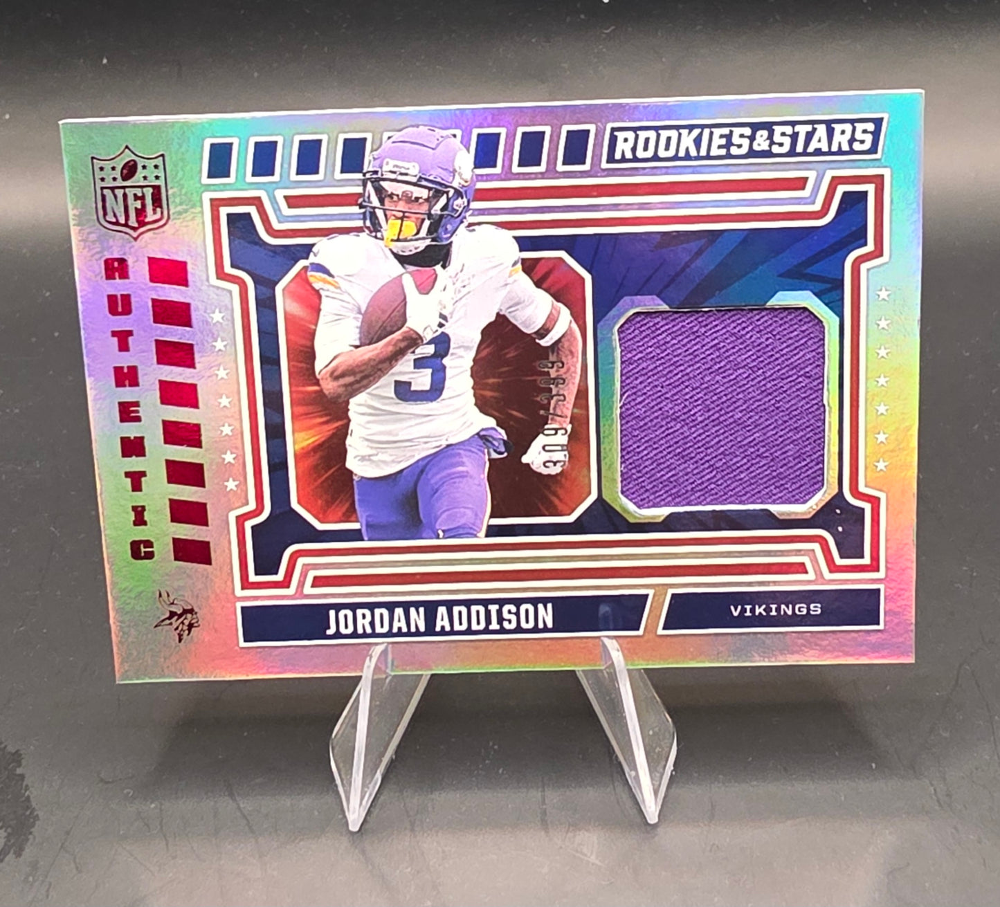 2024 Panini Rookies & Stars Football NFL Authentic Patch Jordan Addison No. NA-JAN 309/399
