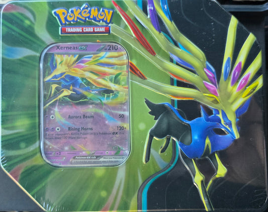 Pokemon 2025 Azure Legends Collectors Tin - XERNEAS EX (5 Packs & 1 Foil)