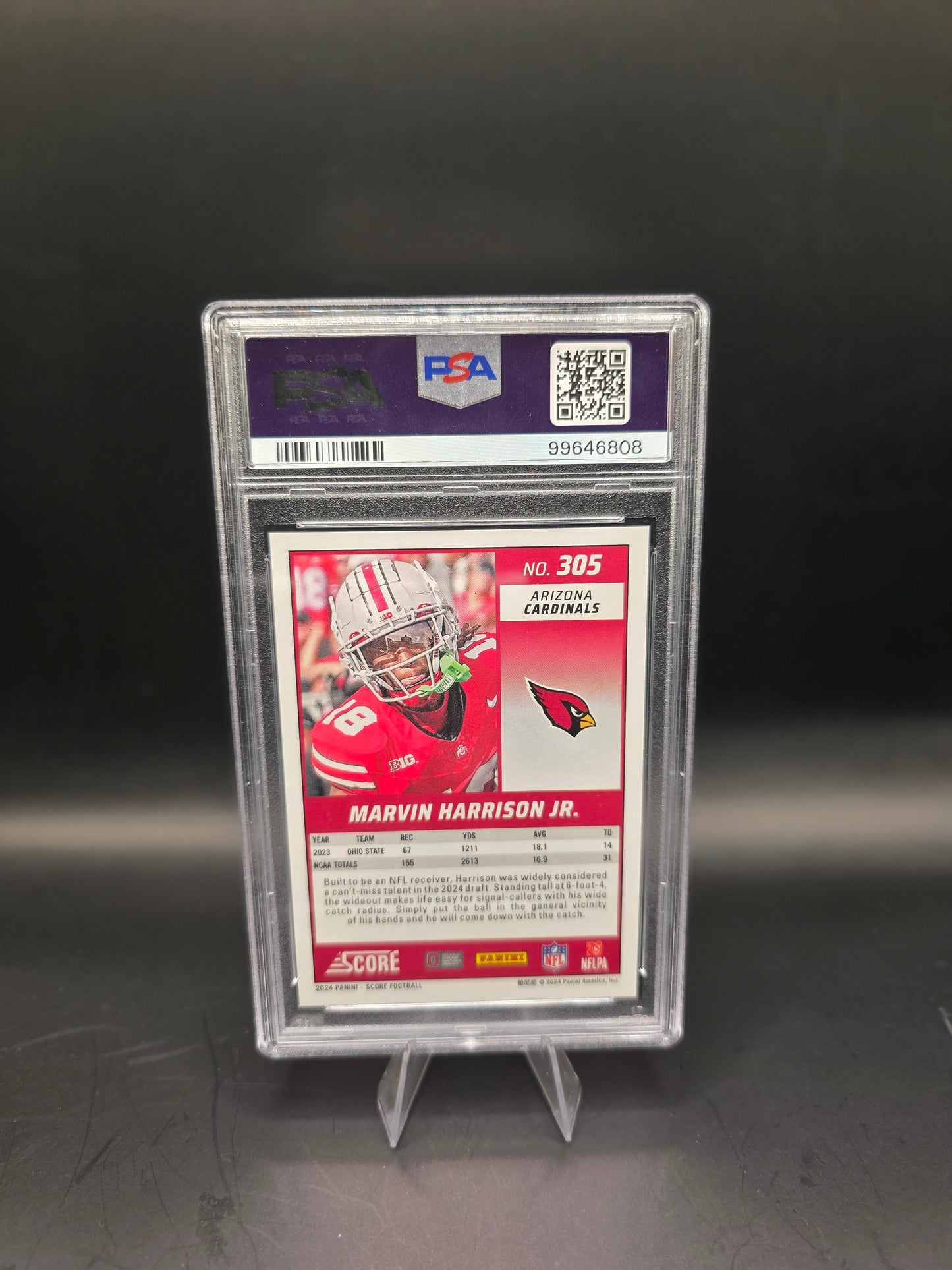 2024 Score Marvin Harrison JR #305 PSA GEM MT 10
