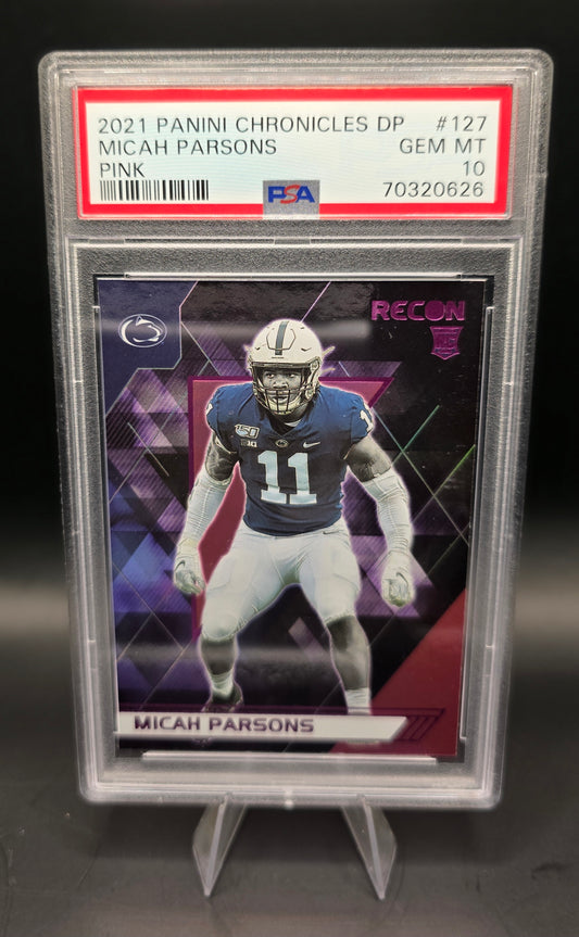 2021 Panini Chronicles Draft Picks Micah Parsons Pink #127 PSA GEM MT 10