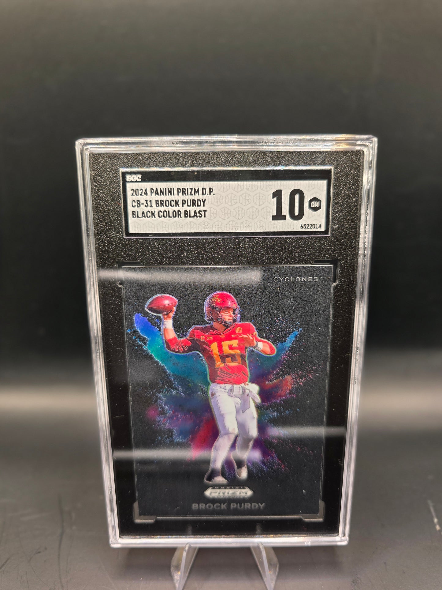 2024 Panini Prizm Draft Picks CB-31 Brock Purdy Black Color Blast  SGC GM 10