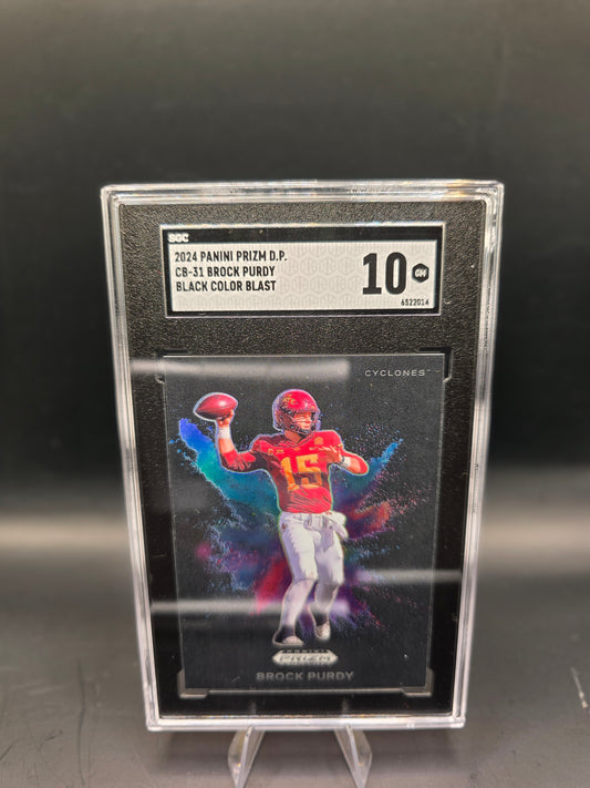 2024 Panini Prizm Draft Picks CB-31 Brock Purdy Black Color Blast  SGC GM 10