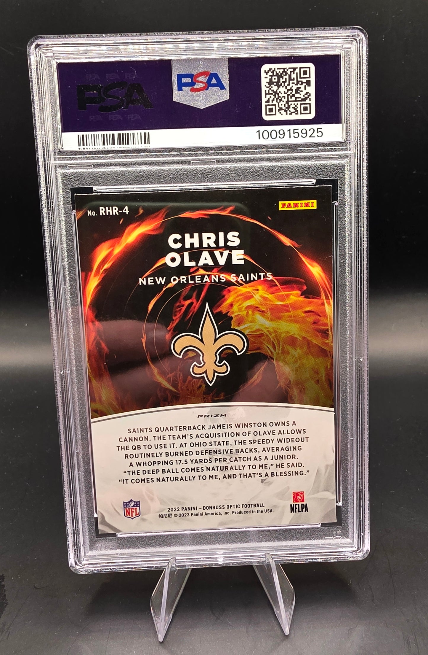 2022 Donruss Optic Chris Olave Red Hot Rookies PSA GEM MT 10