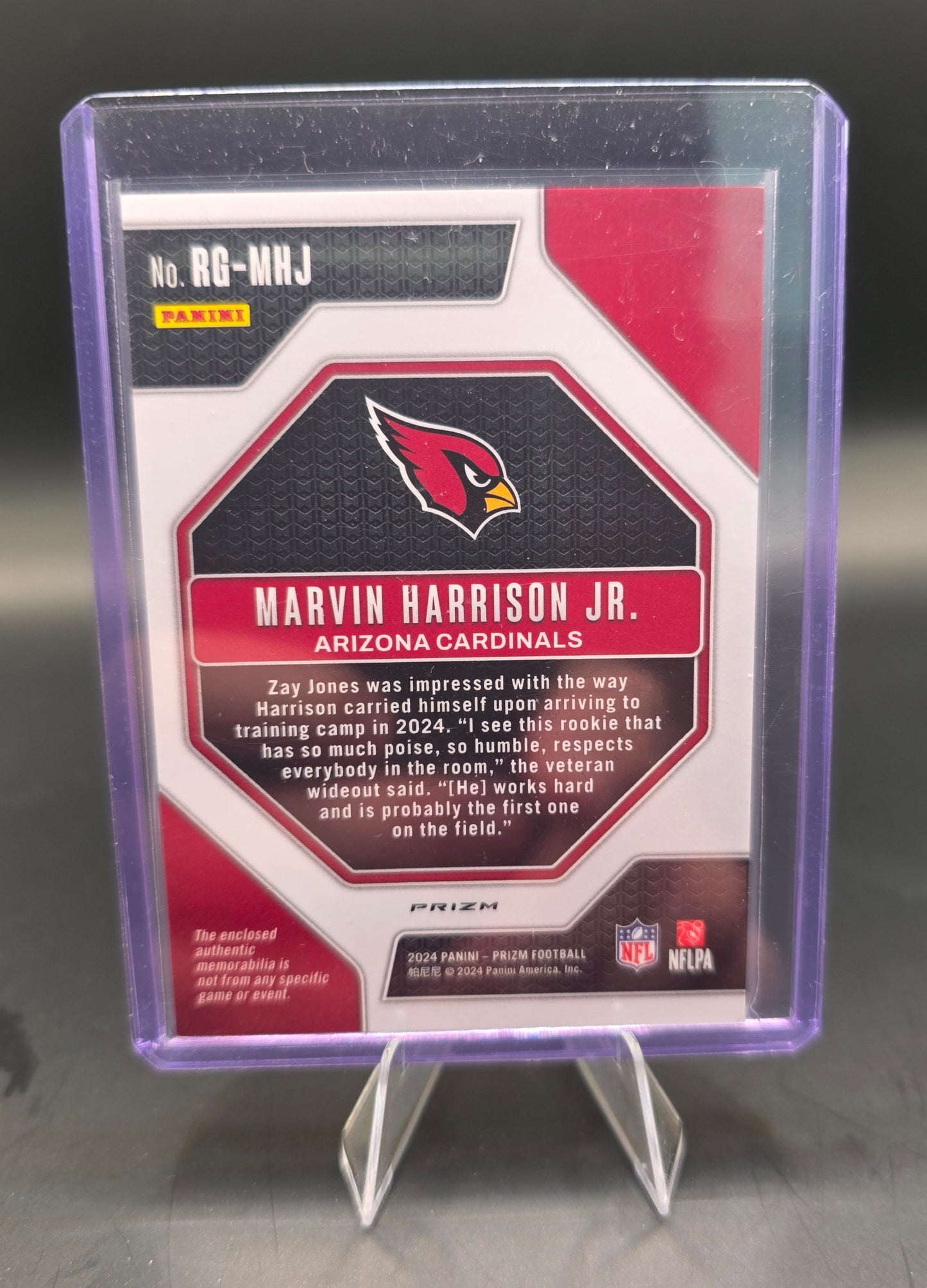 2024 Panini Prizm Football Rookie Gear Marvin Harrison JR. Patch Pink