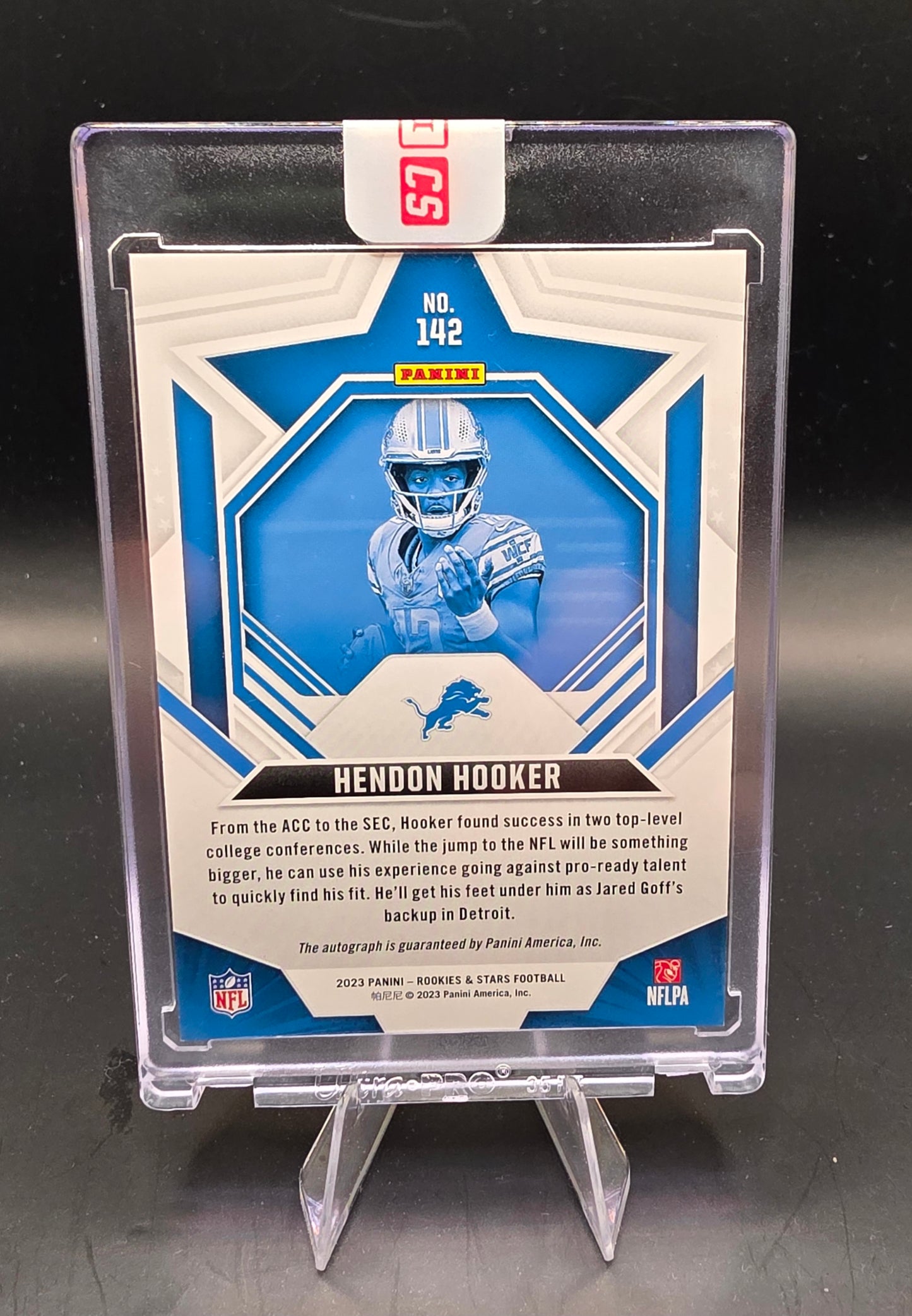 2023 Panini Rookies & Stars Hendon Hooker Blue Rookie True Blue Auto 35/50