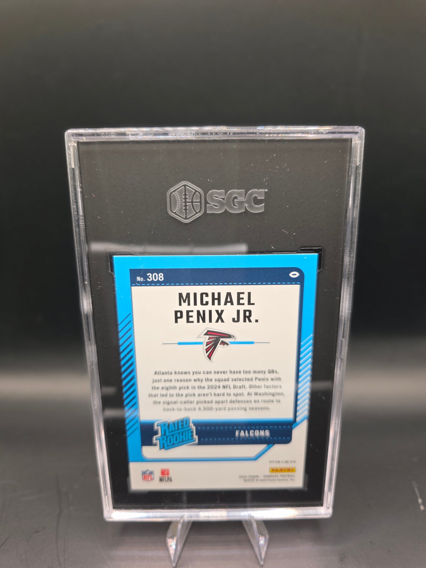 2024 Donruss Football #308 Michael Penix JR Optic Preview  Red Pandora Prizm  SGC 10 GM