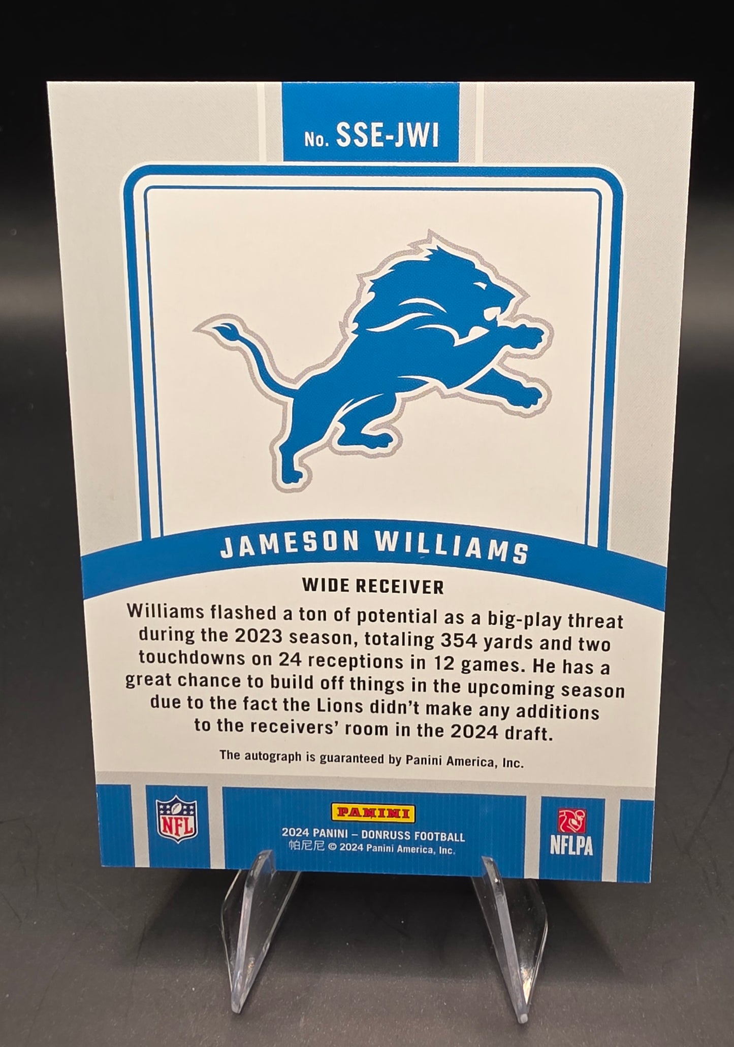 2024 Panini Donruss Football Signature Series Jameson Williams