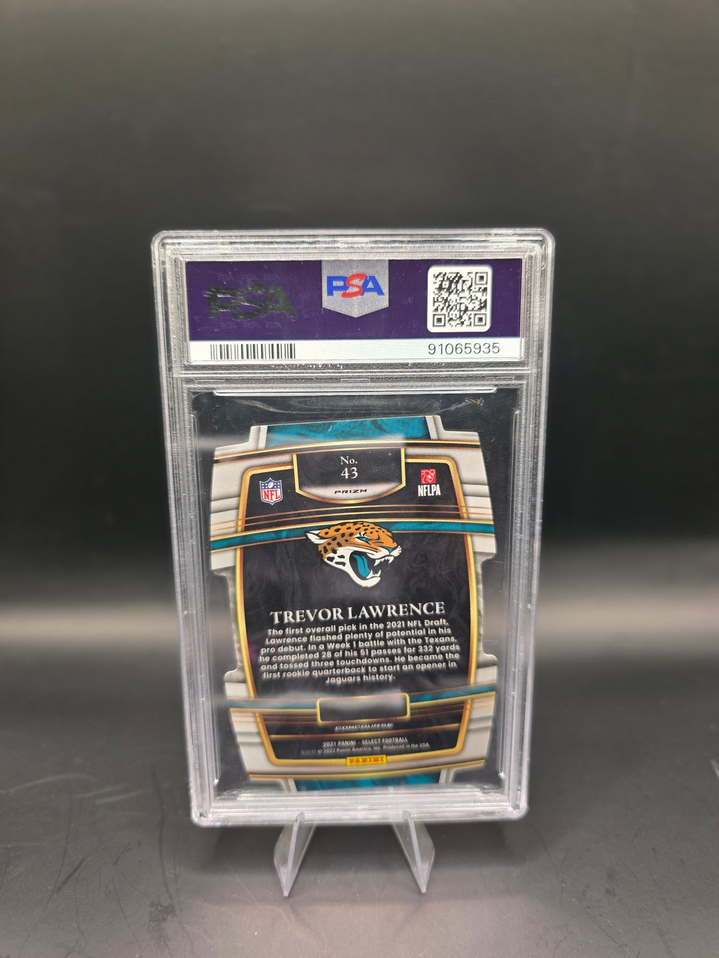2021 Select Trevor Lawrence Die Cut Red/Yellow Prizm #43 PSA MINT 9