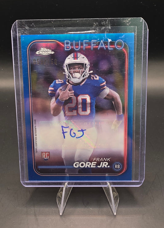 2024 Topps Chrome Autograph Variation Card Frank Gore Jr Rookie Card #RA-FGO BLUE 59/150 Gold