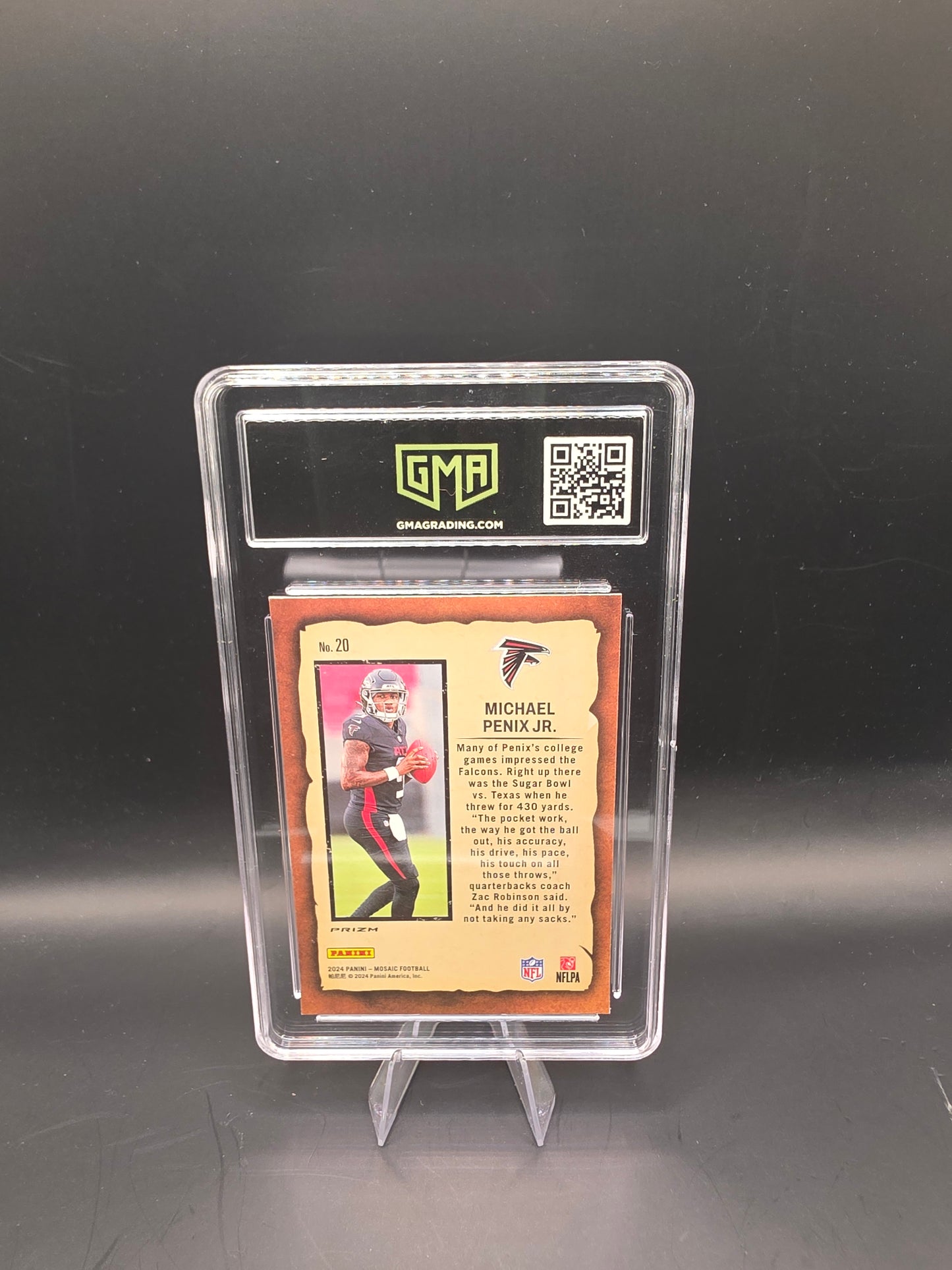 2024 Mosaic Michael Penix JR #20 Notoriety Mosaic Prizm Rookie GMA GEM MT 10