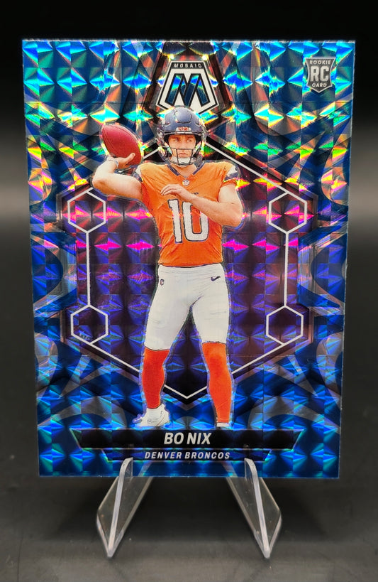 2024 Panini Mosaic #312 Bo Nix Reactive Blue Prizm RC