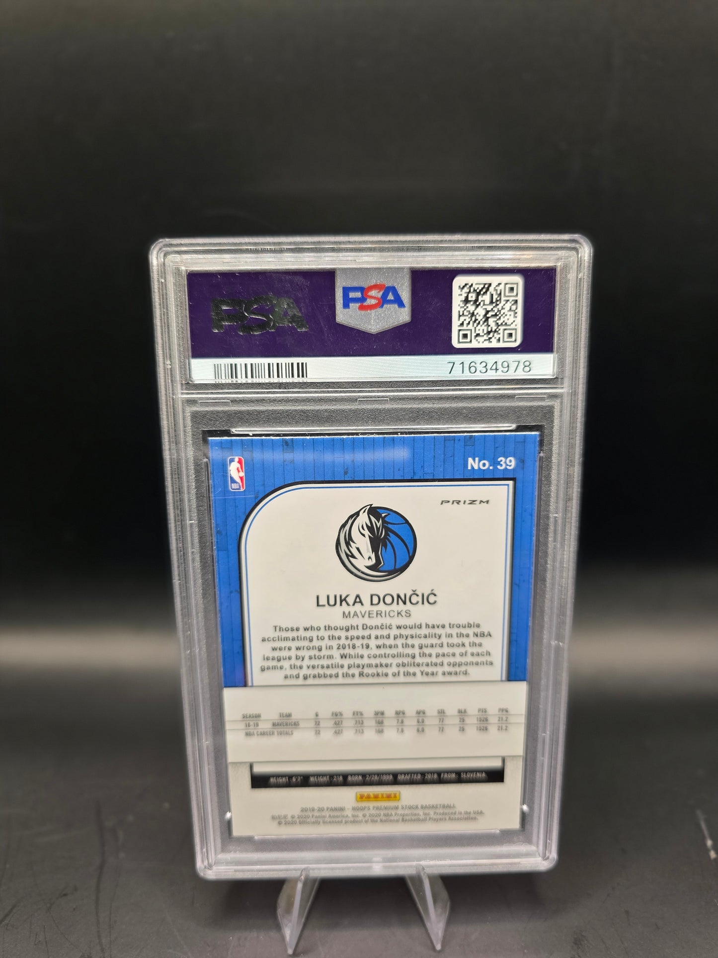 2019 Hoops Premium Stock Luka Doncic Pulsar #39 PSA GEM MT 10
