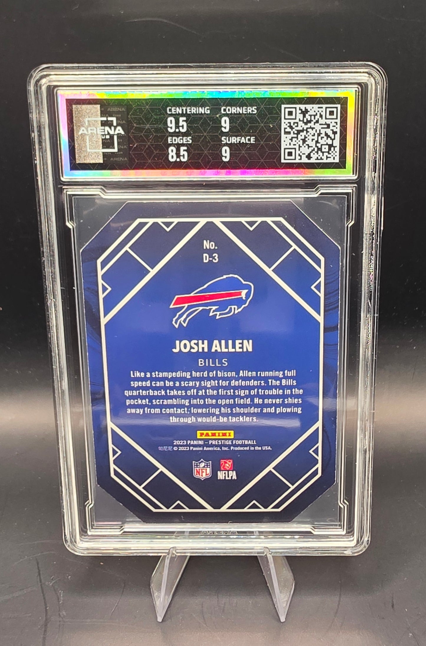 2023 Panini Prestige Decorated Josh Allen #D-3 ARENA CLUB MINT 9