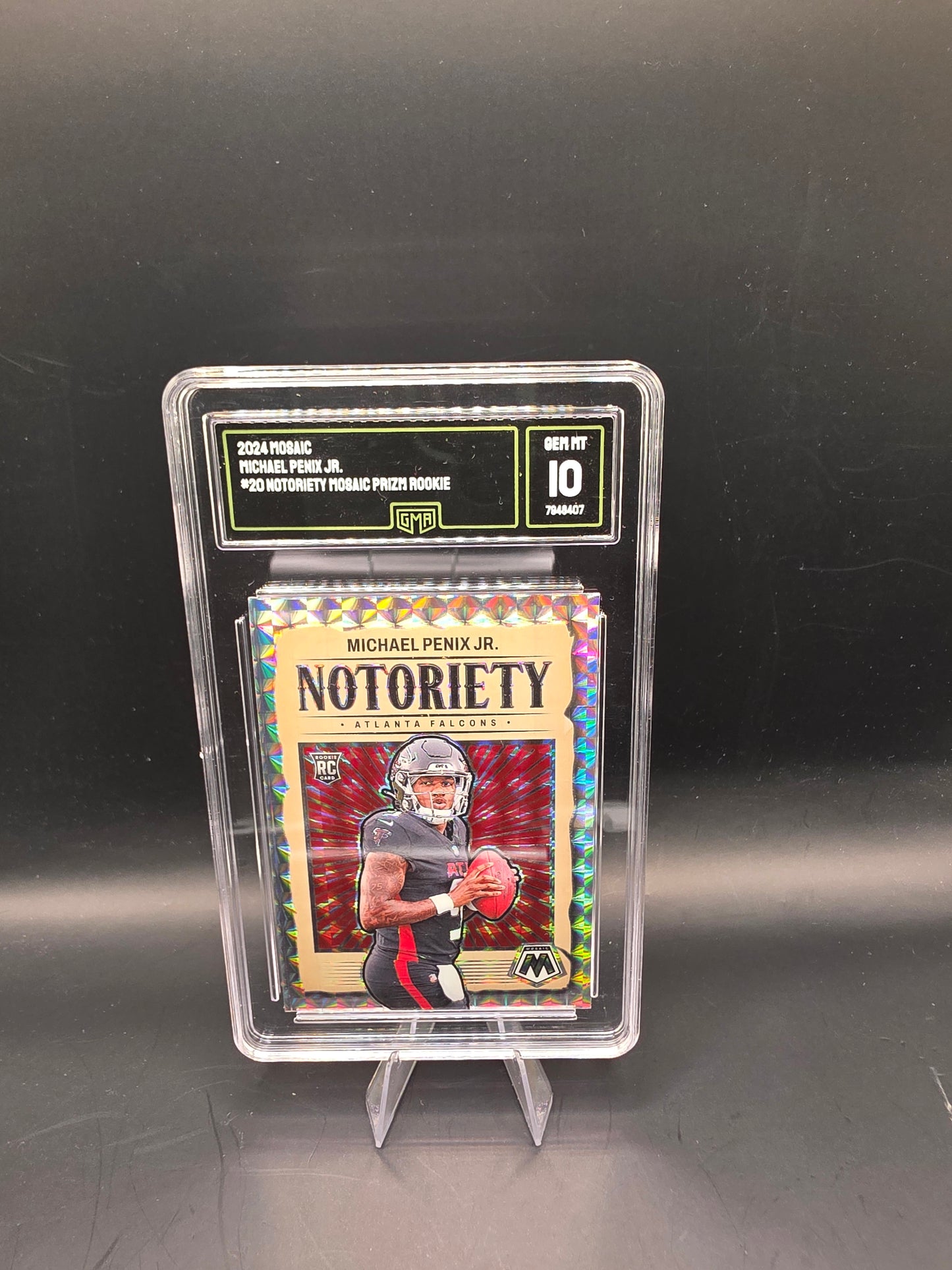 2024 Mosaic Michael Penix JR #20 Notoriety Mosaic Prizm Rookie GMA GEM MT 10