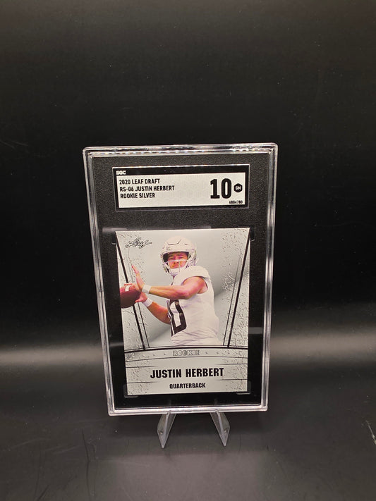 2020 Leaf Draft Justin Herbert RS-06 Rookie Silver SGC GEM MT 10