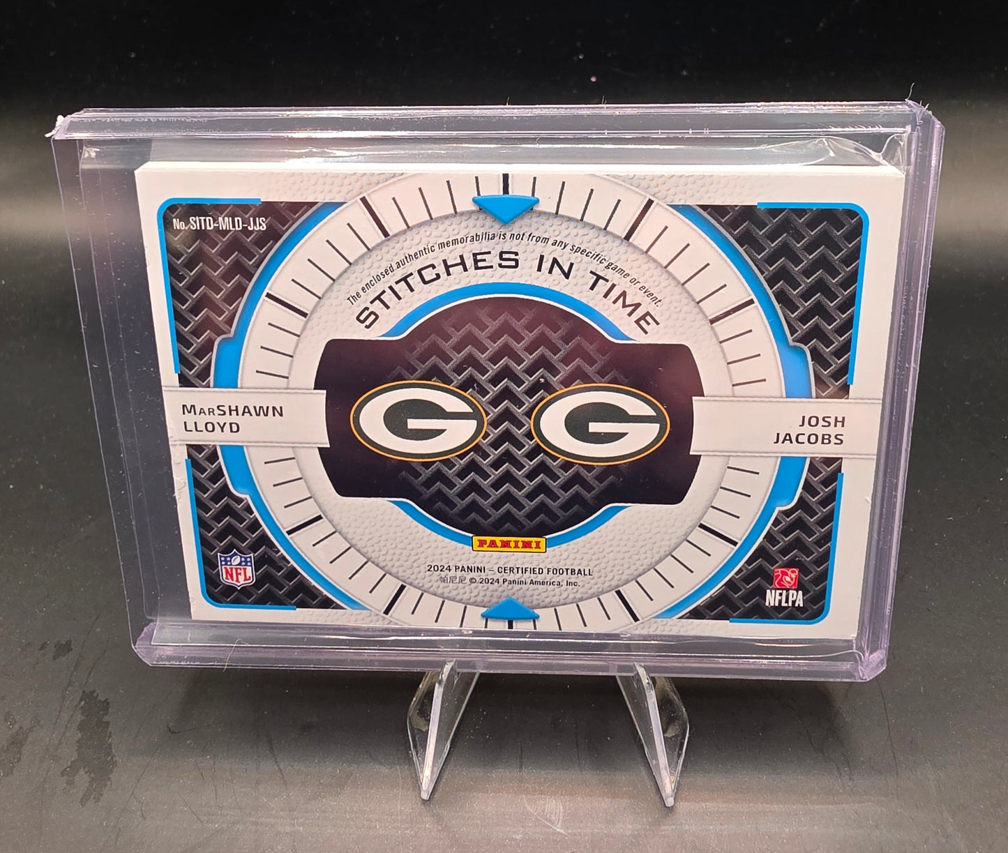 2024 Panini Certified Football Stitches In Time Dual Patch No.SITD-MLD-JJS Marshawn Lloyd and Josh Jacobs 31/49