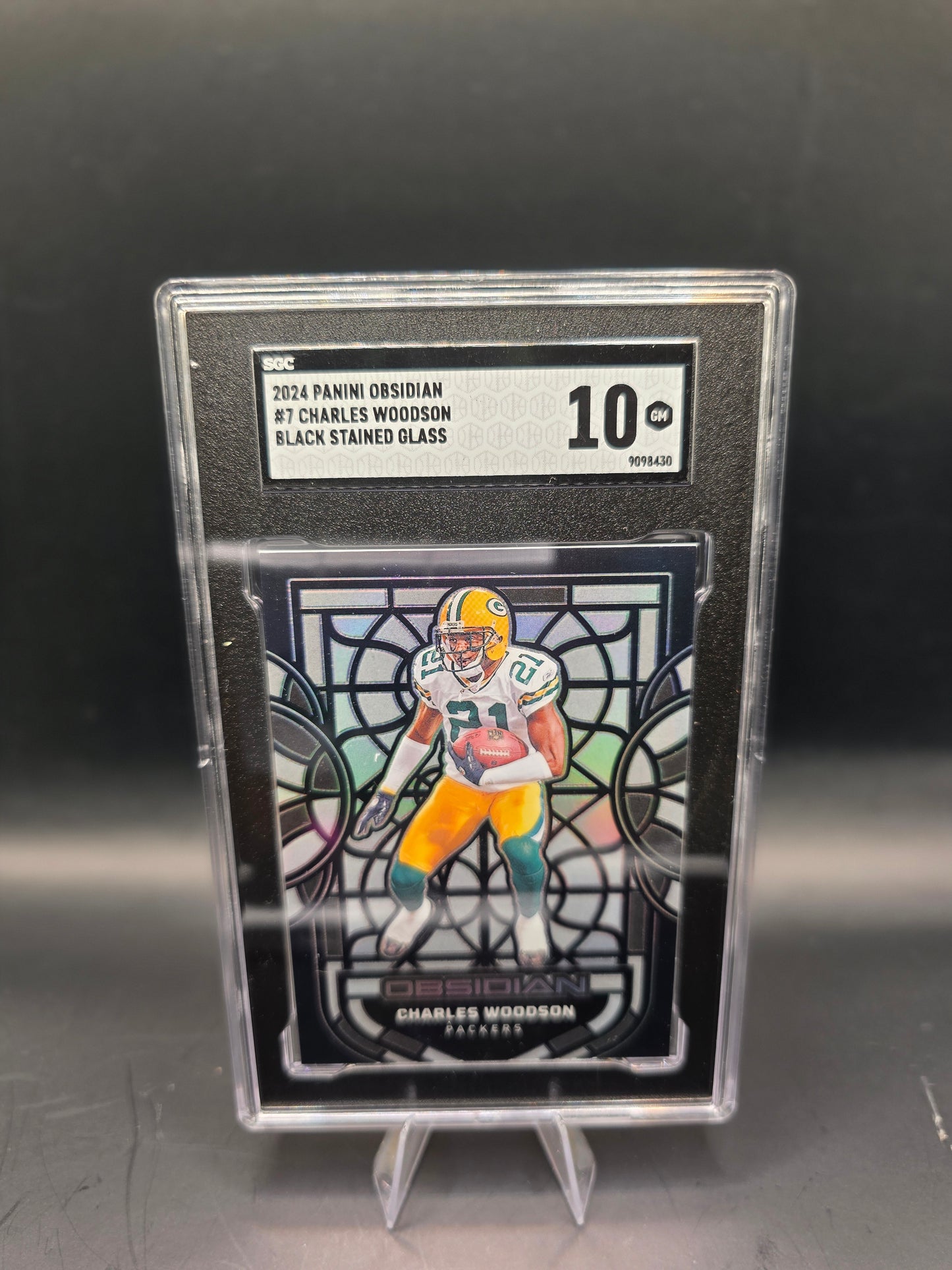 2024 Panini Obsidian #7 Charles Woodson Black Stained Glass SGC 10 GM
