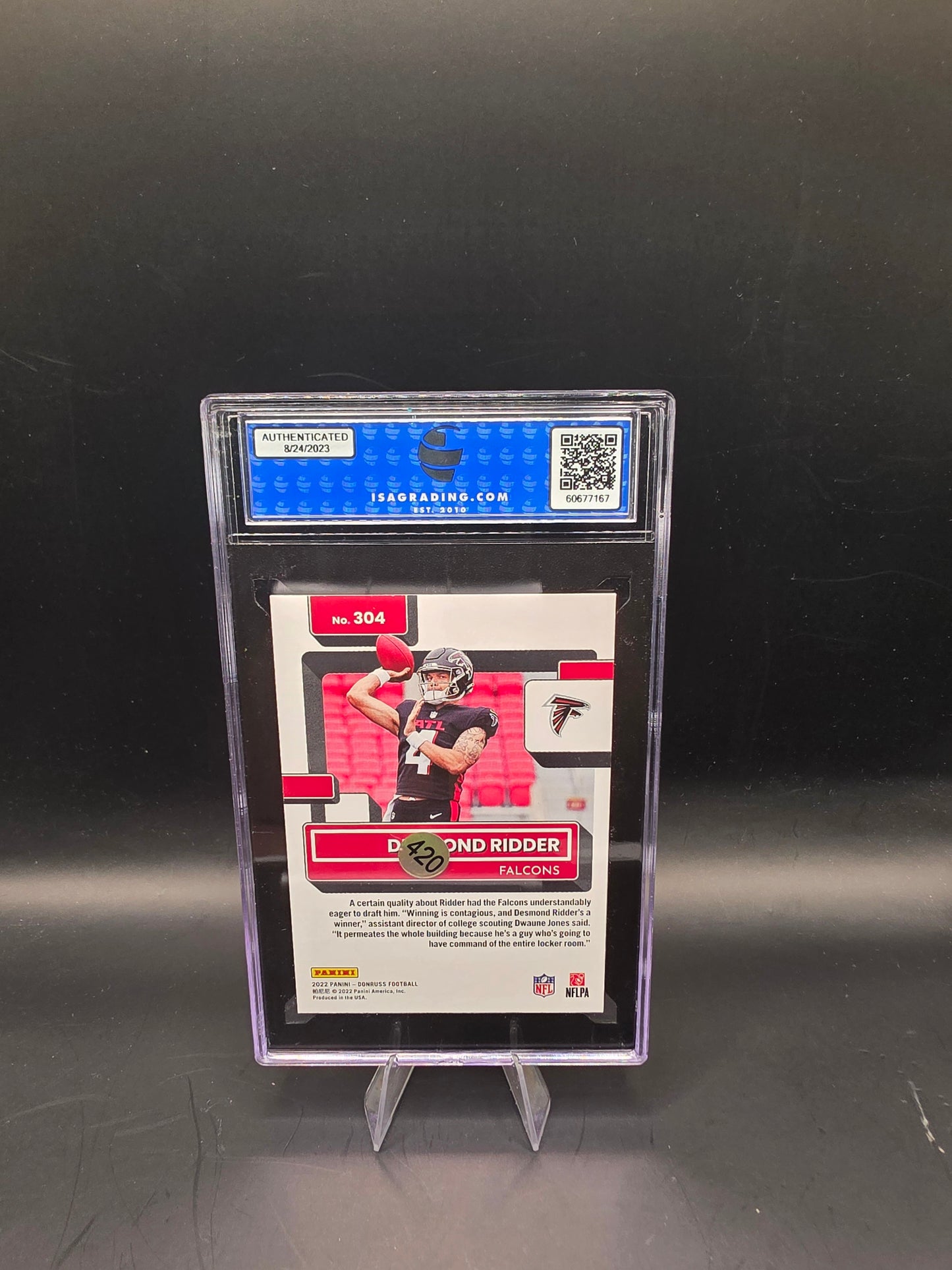 2022 Panini Donruss Desmond Ridder #304 RC ISA GEM MT 10