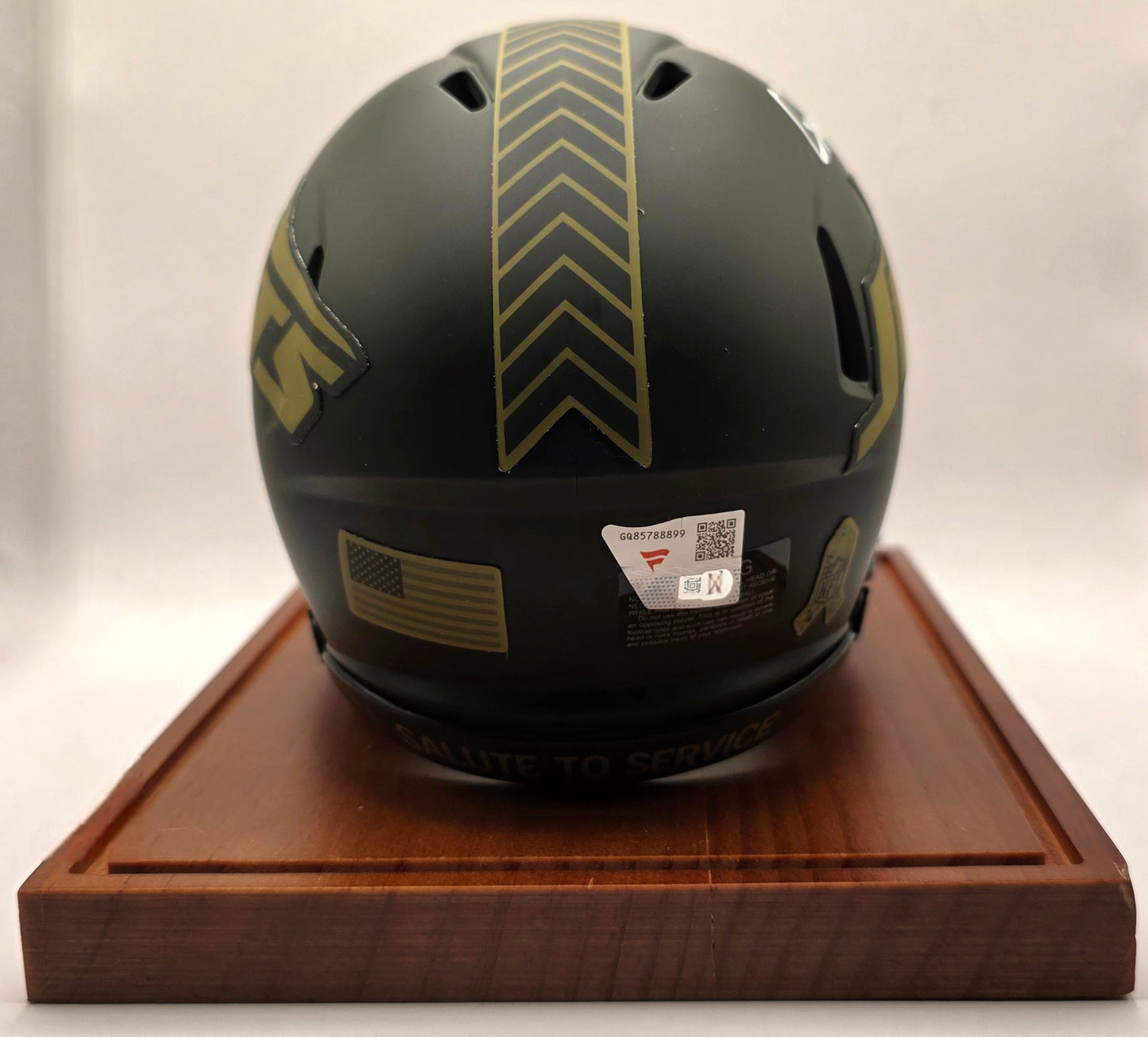 Garrett Wilson Salute to Service Autographed Mini Helmet