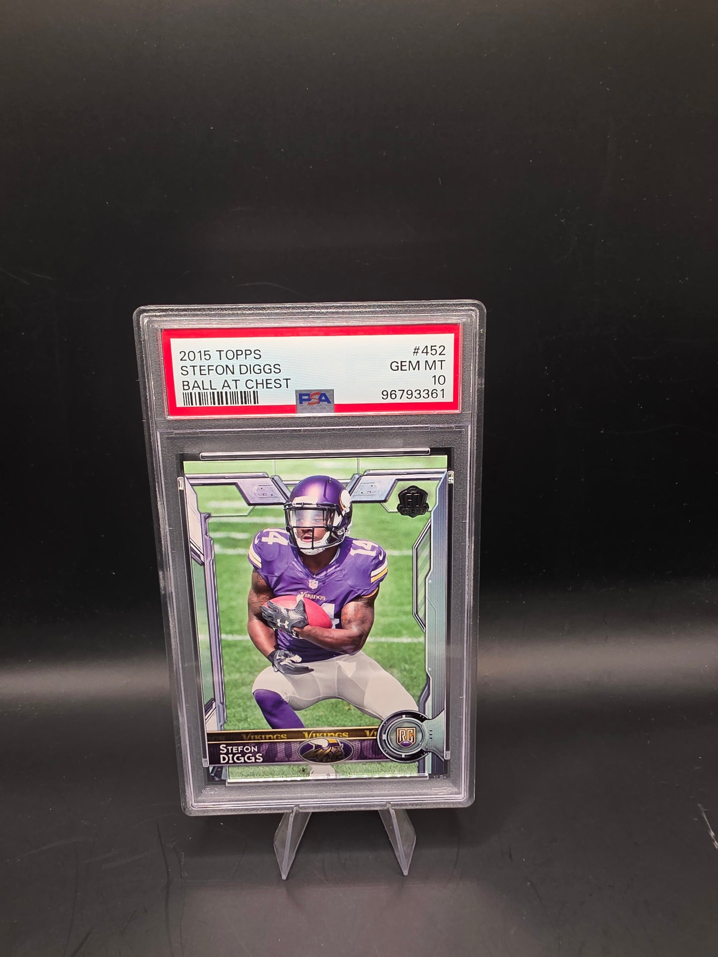 2015 Topps Stefon Diggs #452 Ball At Chest PSA GEM MT 10