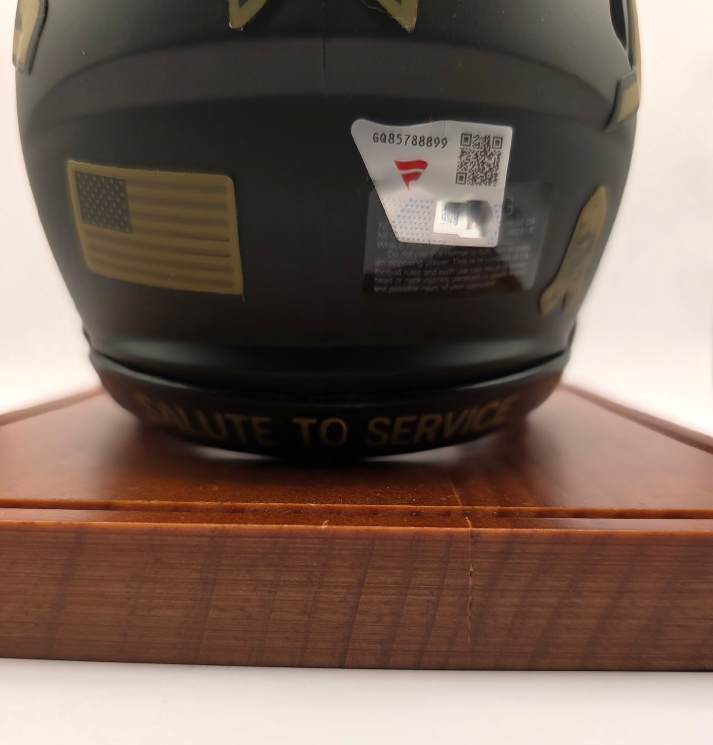 Garrett Wilson Salute to Service Autographed Mini Helmet