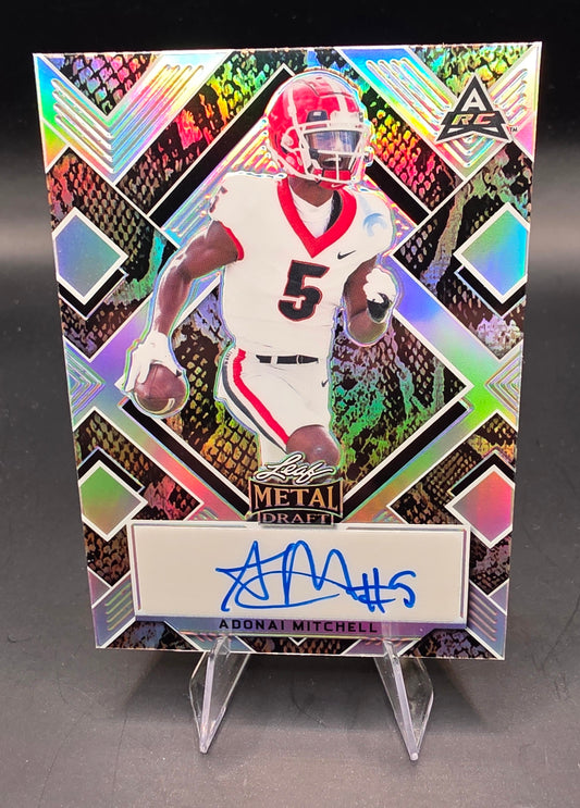 2022 Leaf Metal Draft Adonai Mitchell Autograph 3/5 Gold